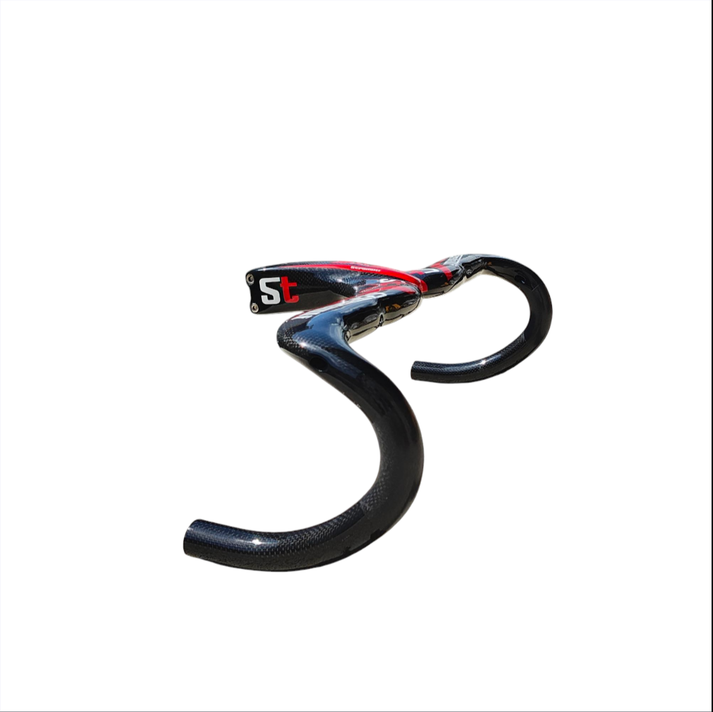 Stradalli Cycle Full Carbon Fiber Ergo Road Bike Bicycle Integrated Stem Handlebar Drop Bar White