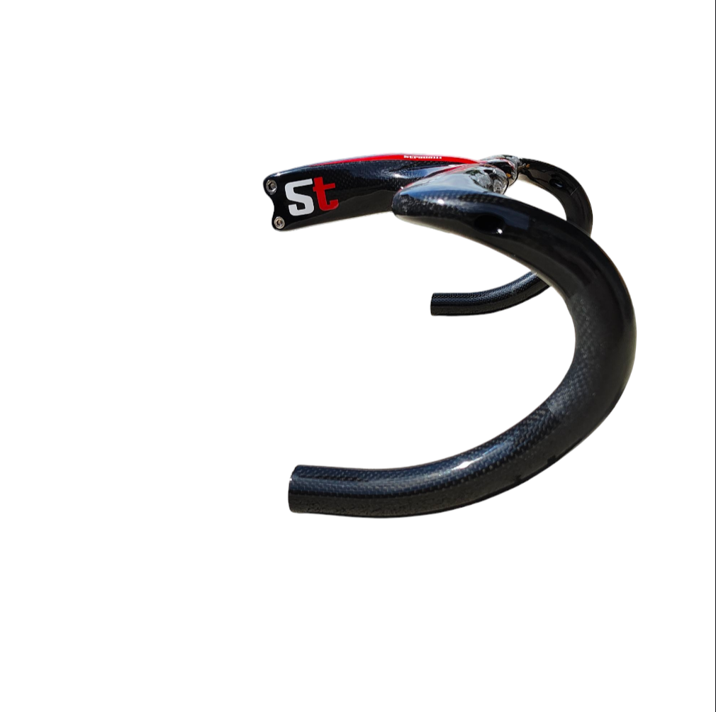 Stradalli Cycle Full Carbon Fiber Ergo Road Bike Bicycle Integrated Stem Handlebar Drop Bar White